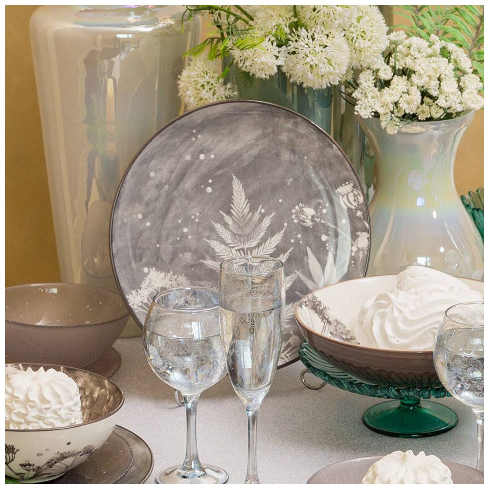 ТАРЕЛКА ОБЕДЕННАЯ LEFARD "FOREST TALE" GREY 25 СМ (КОР=24ШТ.)