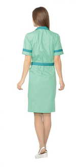 Халат женский, мятный с темно-зеленым