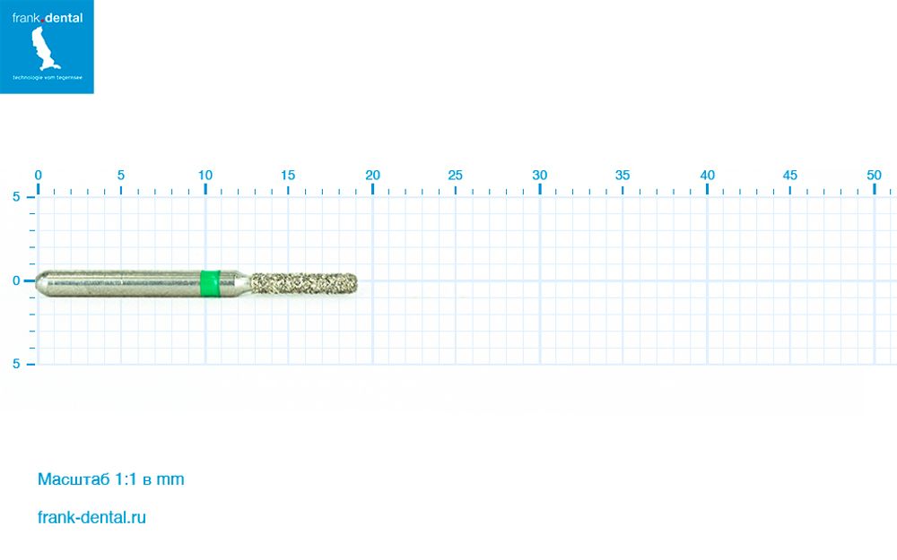 Бор алмазный зеленый  Frank Dental типа FG - D.836KR.012.G.FG