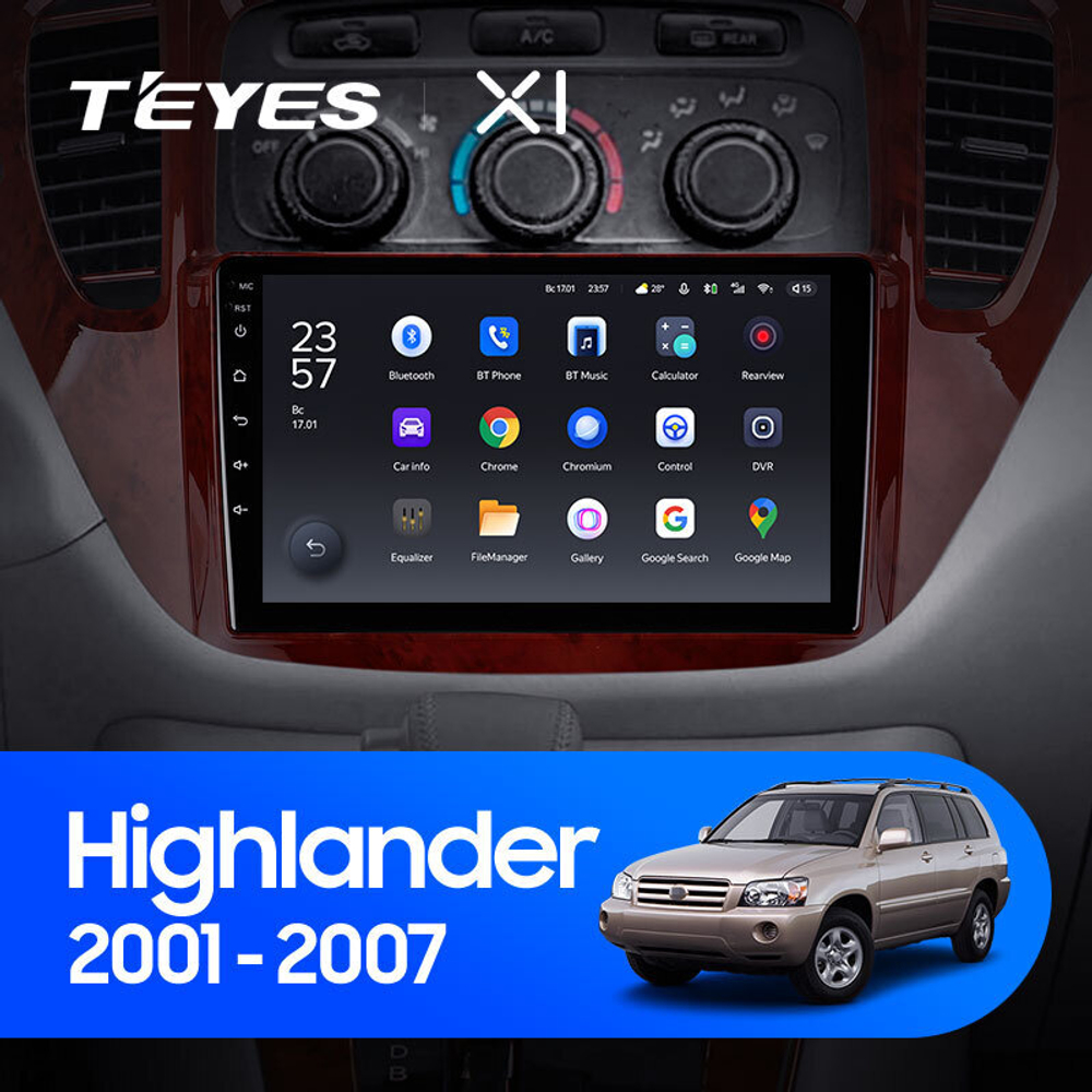 Teyes X1 9" для Toyota Highlander 2001-2007