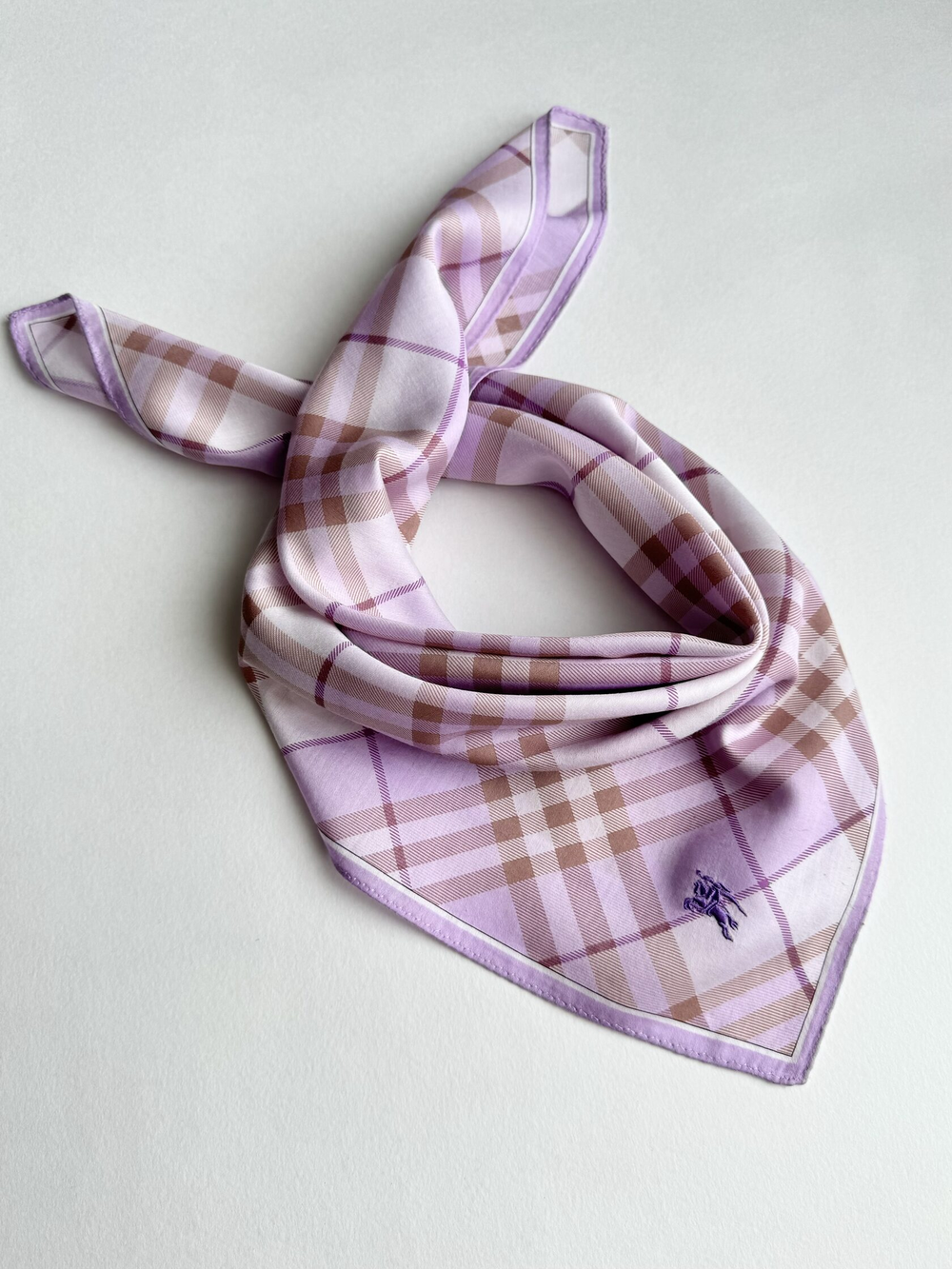 Платок сиреневый в клетку Burberry