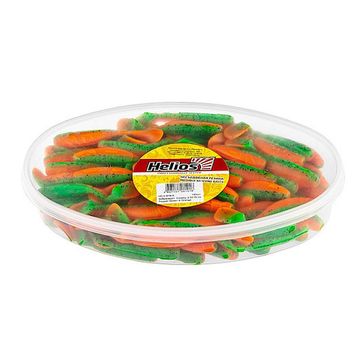 Виброхвост несъедоб. Chubby 3,55'/9 см Pepper Green & Orange 100шт. (HS-4-018-N) Helios