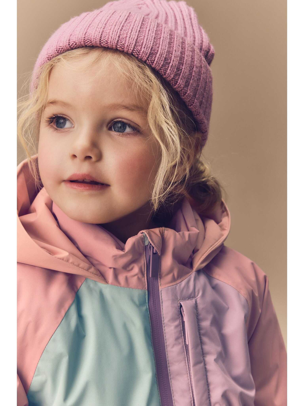 Куртка непромокаемая с флисовой подкладкой для девочки Next E25-304, Розовый, Голубой