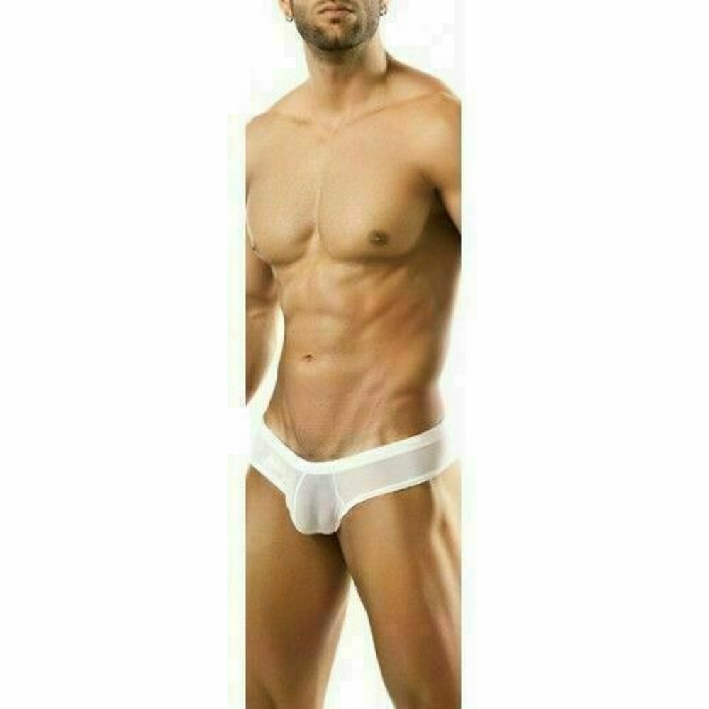 Мужские трусы брифы белые прозрачные Joe Snyder White Brie