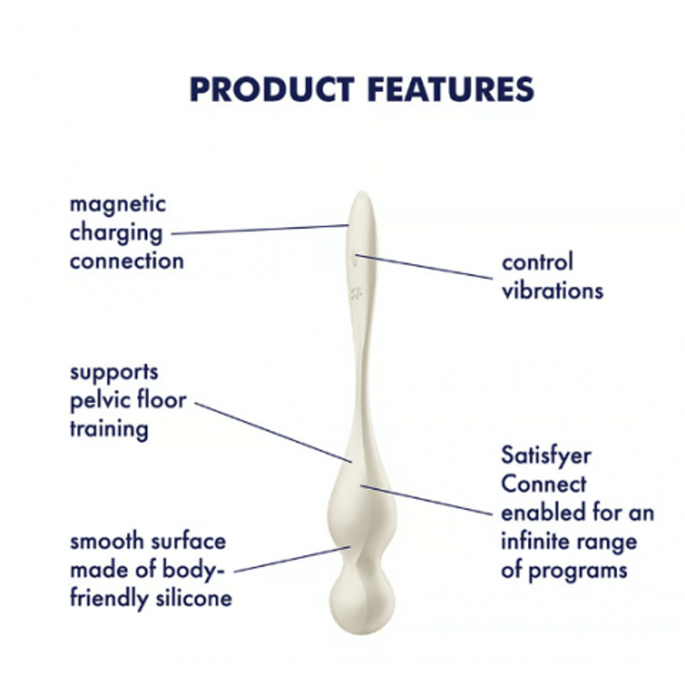 Тренажер для интимных мышц с вибрацией Satisfyer Love Birds 1 белый (Connect App)