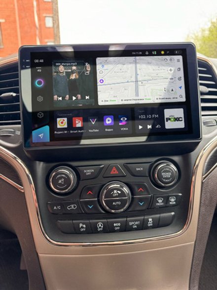 Магнитола для Jeep Grand Cherokee WK2 2013-2021 (взамен 8.4" экрана) - Carmedia SF-9176 QLed+2K, Android 13, UIS7870 (DUDU7), CarPlay, SIM-слот