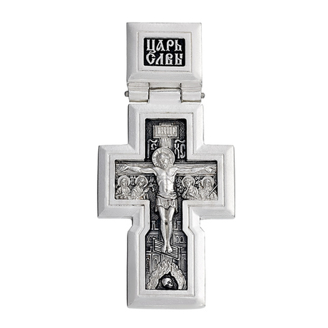 Крест из серебра/Частичное чернение/10заповедей