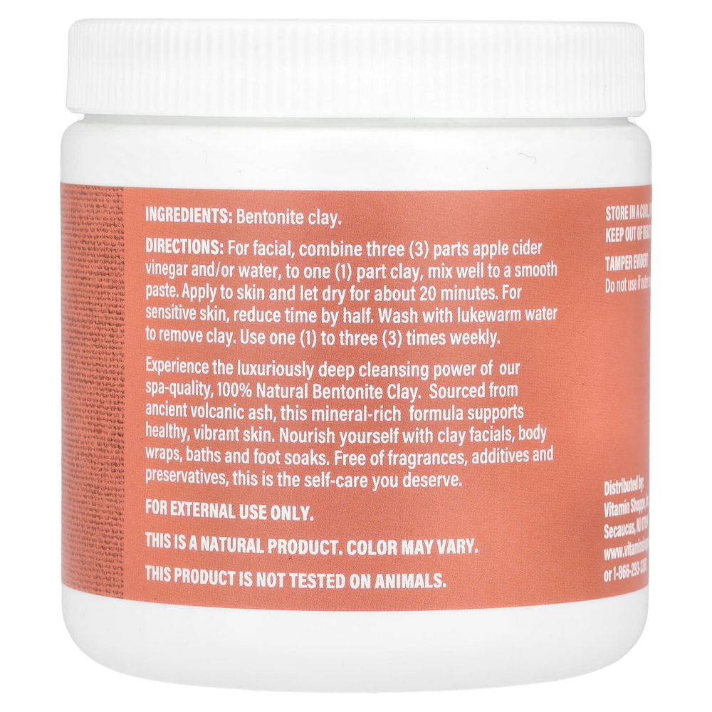 The Vitamin Shoppe, Успокаивающая маска для лица из 100% натуральной бентонитовой глины, без отдушек, 454 г (16 унций)