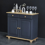 Тумба Лена двухдверная (буфет для кухни напольный), серый/антик