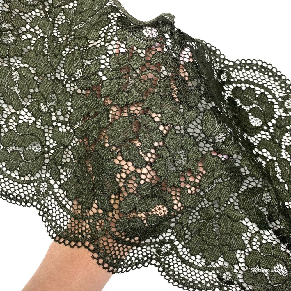 Кружево эластичное хаки 22,5 см