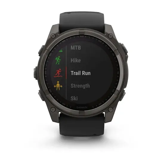 Мультиспортивные GPS часы Garmin Fenix 8X (51 mm) Solar, Sapphire Carbon Gray DLC Titanium with Black/Pebble Gray 010-02907-11