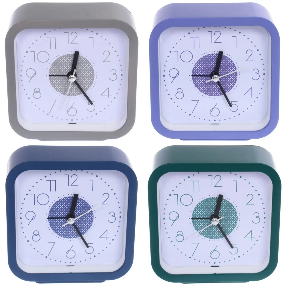 Будильник «Авалон» 10*10*4,3см, микс цветов