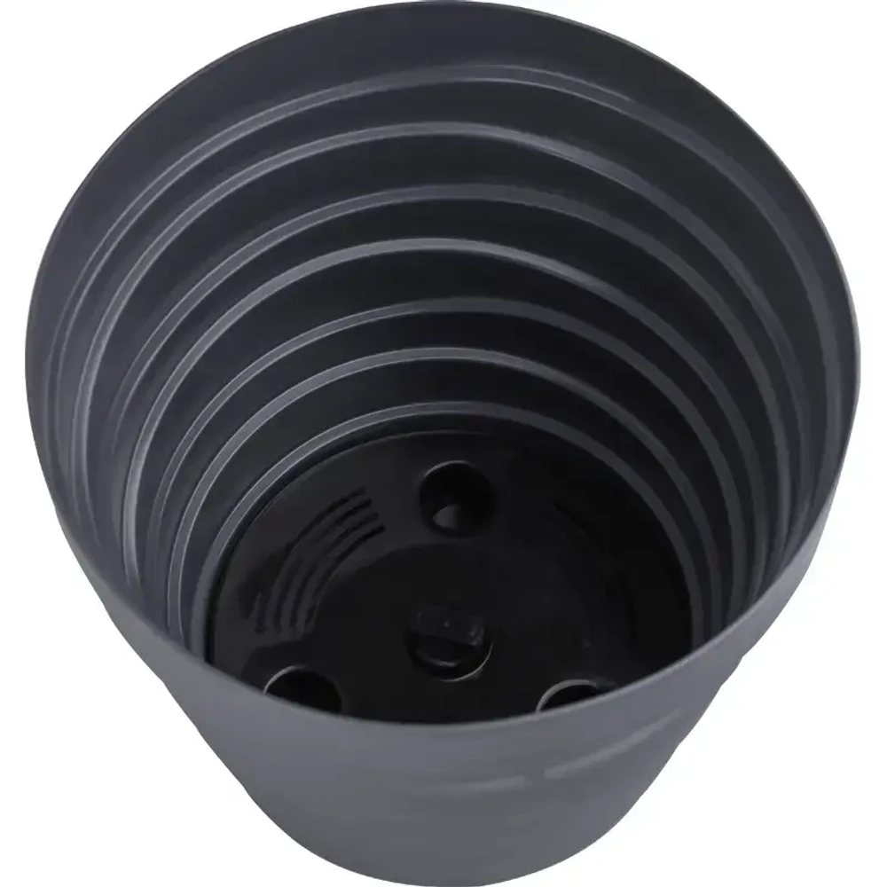 Кашпо для цветов пластиковое 0,9л d-13,2см «Бархан» Антрацит