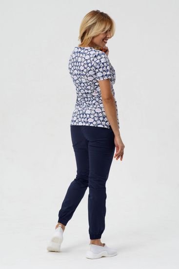 Блуза женская Z14-1424 (принт-стрейч/зубики/ежевика 939)