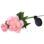 Светильник на солн.батарее (фигура на спице с подсветкой) «Великолепная роза» 73 см, Розовый (свечение белое)