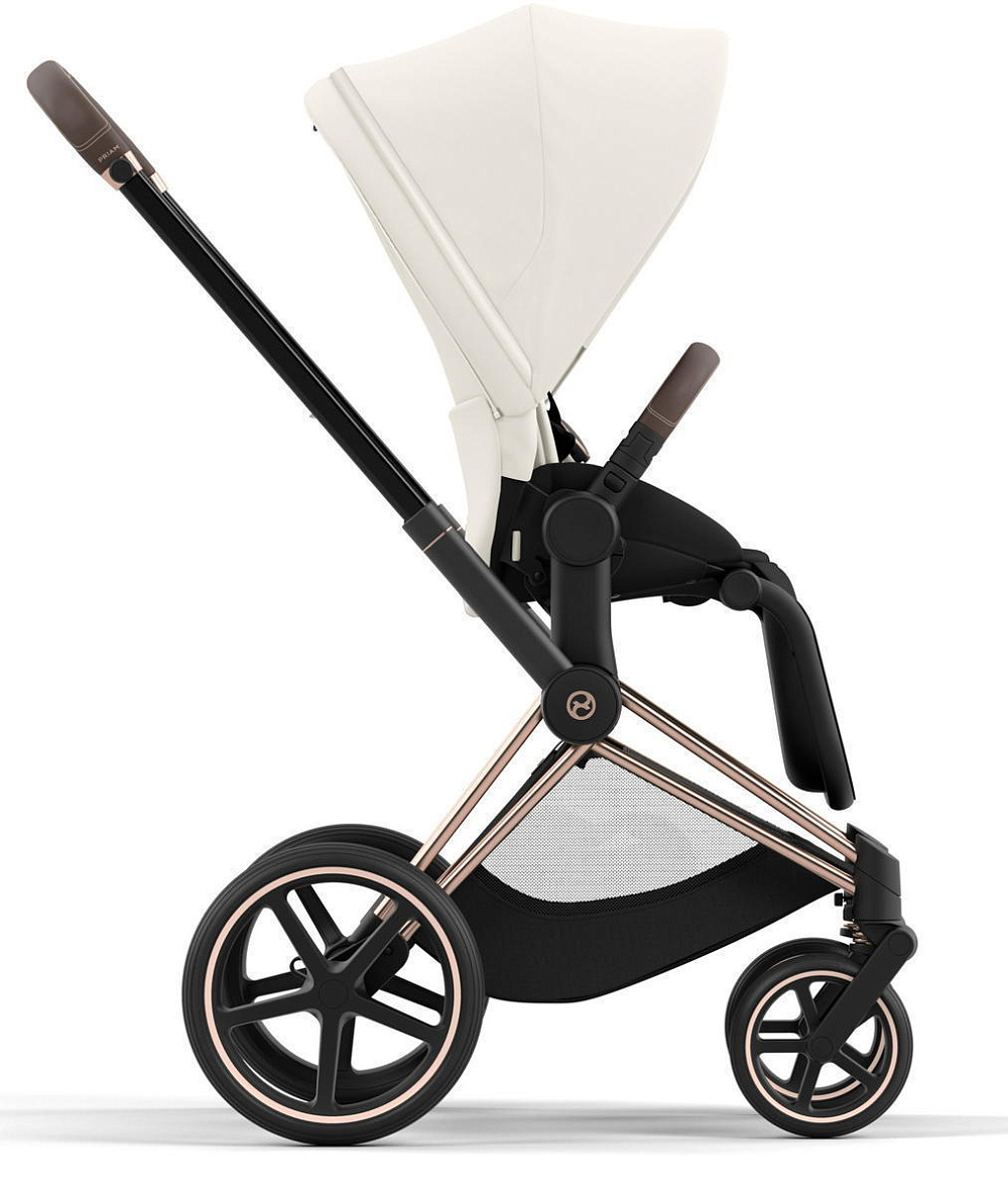 Коляска 3 в 1 Cybex Priam IV Rosegold complete и автокресло Cloud T i-Size Leaf Green Plus Off White