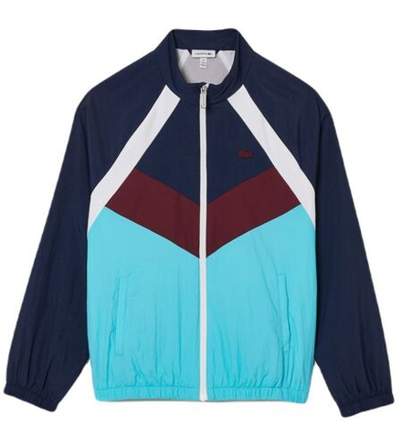 Детская теннисная толстовка Lacoste Recycled Fiber Colourblock Zipped Jacket - navy blue/white/bordeuax/blue