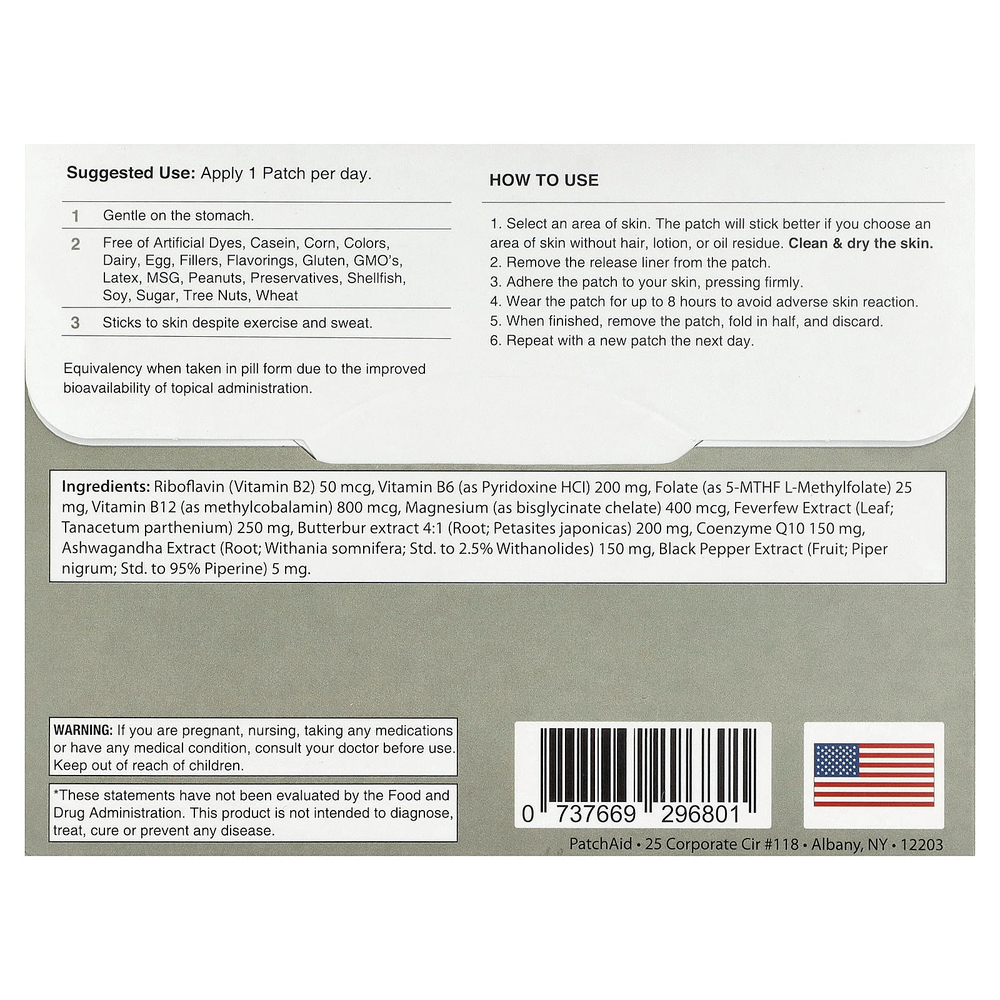 PatchAid, патч от мигрени, 30 шт.