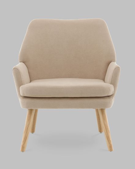 Кресло Харви бежевый деревянные ножки