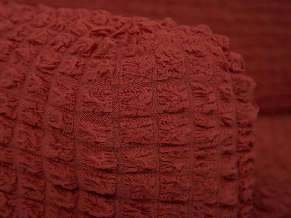 Чехол Модерн на угловой диван с выступом слева, цвет Терракот