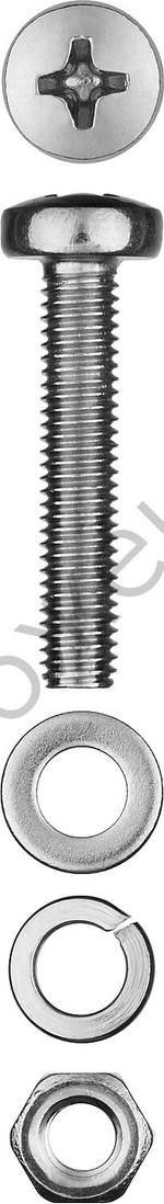 ЗУБР DIN 7985 M4 x 30 мм, винт с гайкой и шайбами, 20 шт (303476-04-030)