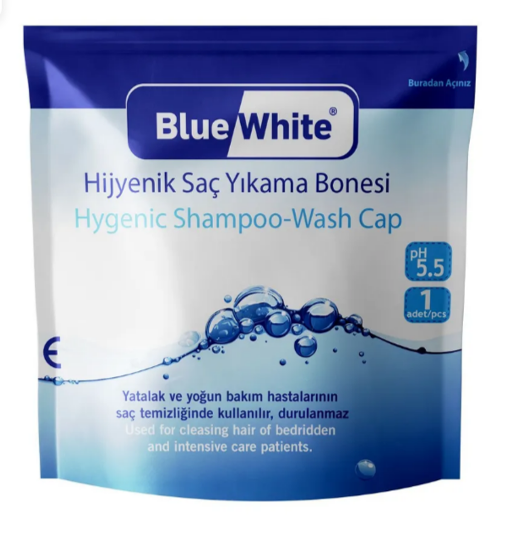 Шапочка для мытья волос Blue White 1 шт.