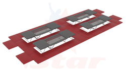 Напольные страховочные маты вокруг четырех батутов - стандарт FIG