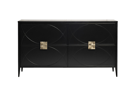 Комод с ящиками 90x40x160см Garda Decor черный с золотой фурнитурой