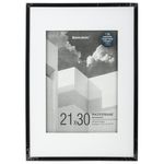 Рамка 21х30 см с паспарту 15х21 см небьющаяся, багет 5 мм, пластик, BRAUBERG "Smart", черная, 391280