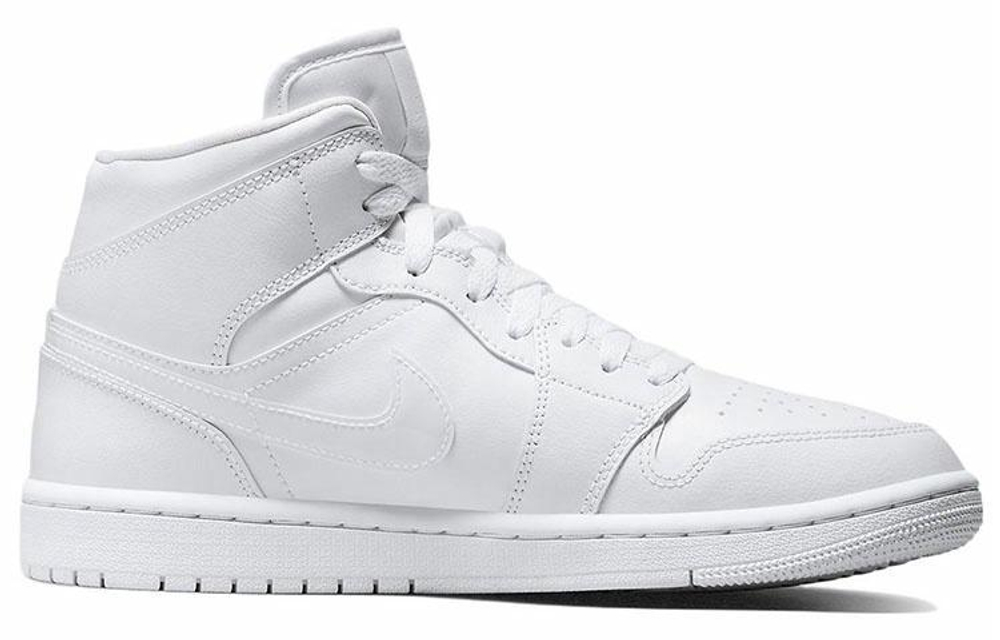Кроссовки Jordan Air Jordan 1 Mid Triple White (Женская размерная сетка)