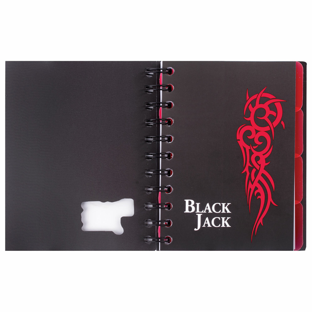 Блокнот малый ФОРМАТ А6 105х148 мм 150 л. гребень пластик клетка BRAUBERG "Black Jack" (2 штуки в упаковке)