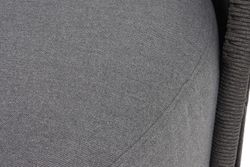 "Монтелла" кресло плетеное из роупа, каркас алюминий темно-серый (RAL7024) муар, роуп темно-серый круглый, ткань темно-серая 027