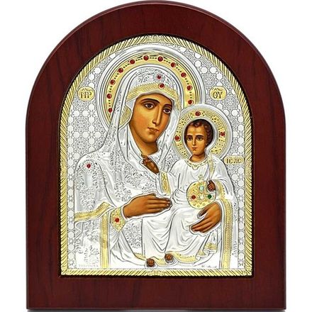 Иерусалимская икона Божьей Матери в серебряном окладе.