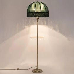 Citilux Базель CL407932T Торшер бронза со столиком и зелёным абажуром