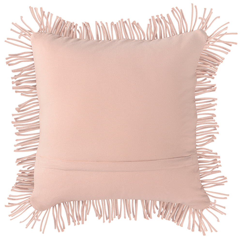 Чехол на подушку макраме с бахромой цвета пыльной розы из коллекции ethnic, 45х45 см