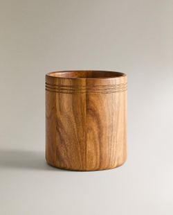 Zara Home банка для продуктов из дерева, цвет коричневый, 15 см