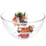 Салатник стеклянный 800мл «Зимняя фантазия» 2 деколи, 6 видов