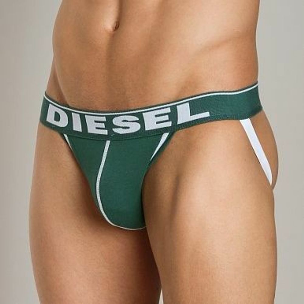 Мужские трусы джоки темно-зеленые Diesel Fresh and Bright Divine Jockstrap Dark Green DIS0111