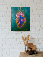 Картина авторская маслом на холсте 30х40 см на стену для интерьера "А вини-ко есть?"