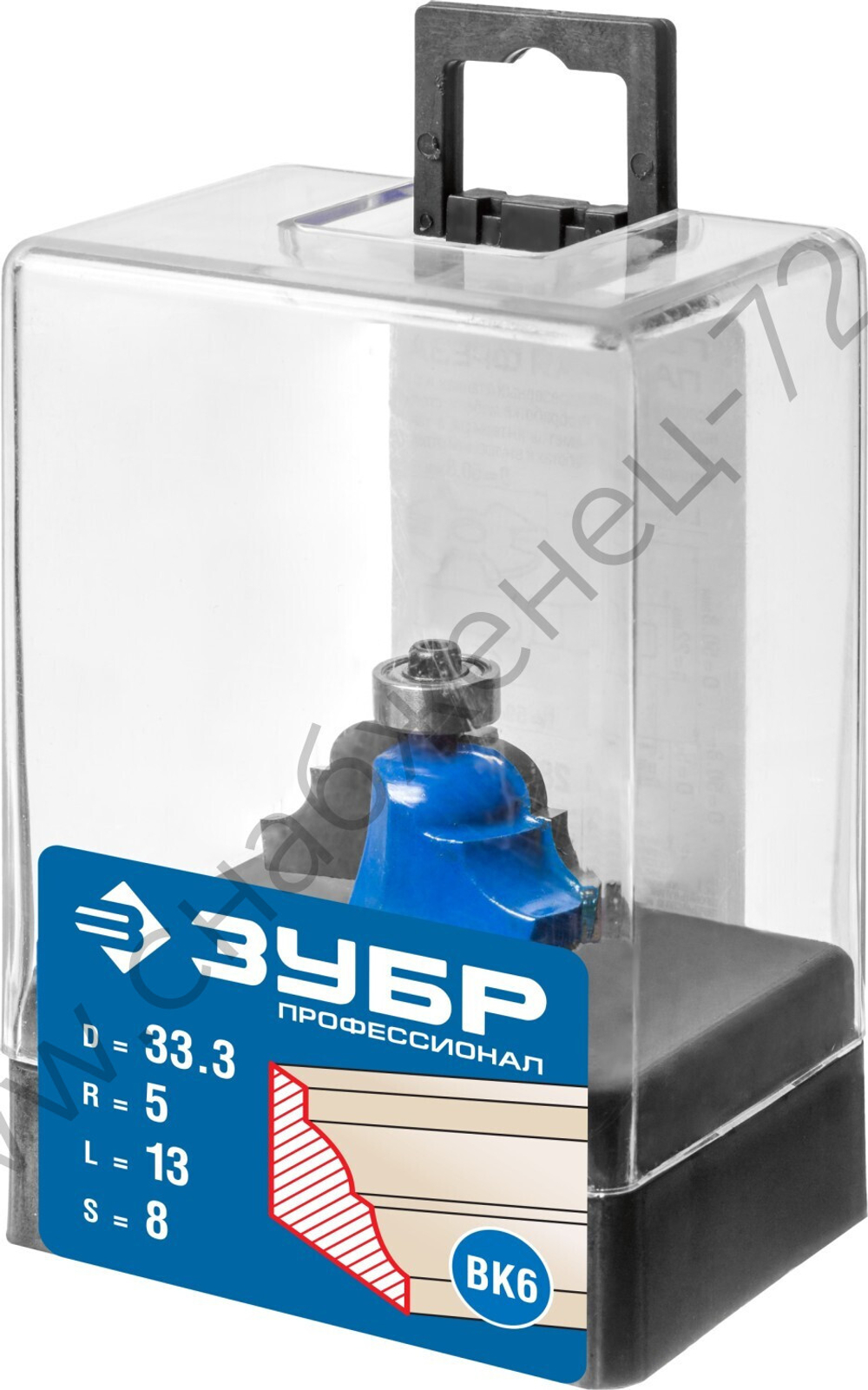 ЗУБР 33,3x13мм, радиус 5мм, фреза кромочная калевочная №4