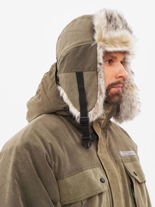 Шапка ушанка зимняя Канада ткань Finlandia цвет Хаки