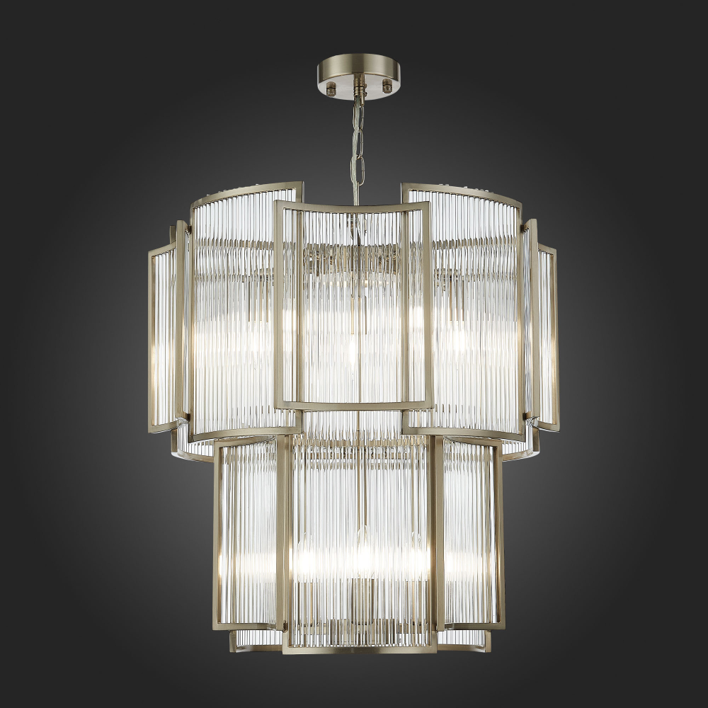 SL1234.103.08 Люстра подвесная ST-Luce Никель/Прозрачный, Никель E14 8*60W