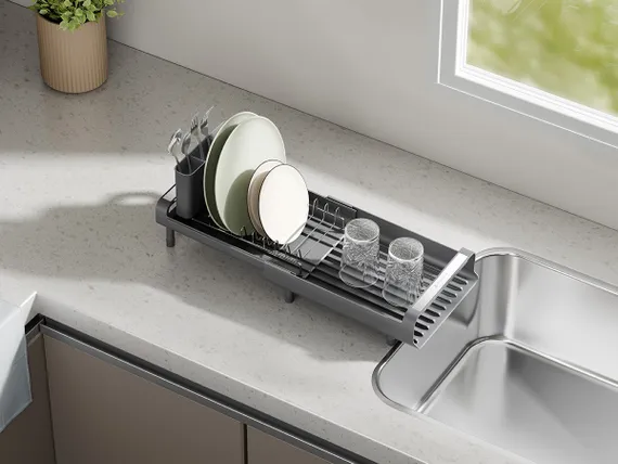 Сушилка для посуды atle раздвижная малая, серая