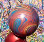 Шар 3D сфера, фольга, 15"/38 см, мрамор цветной (AN) (БГ-19)