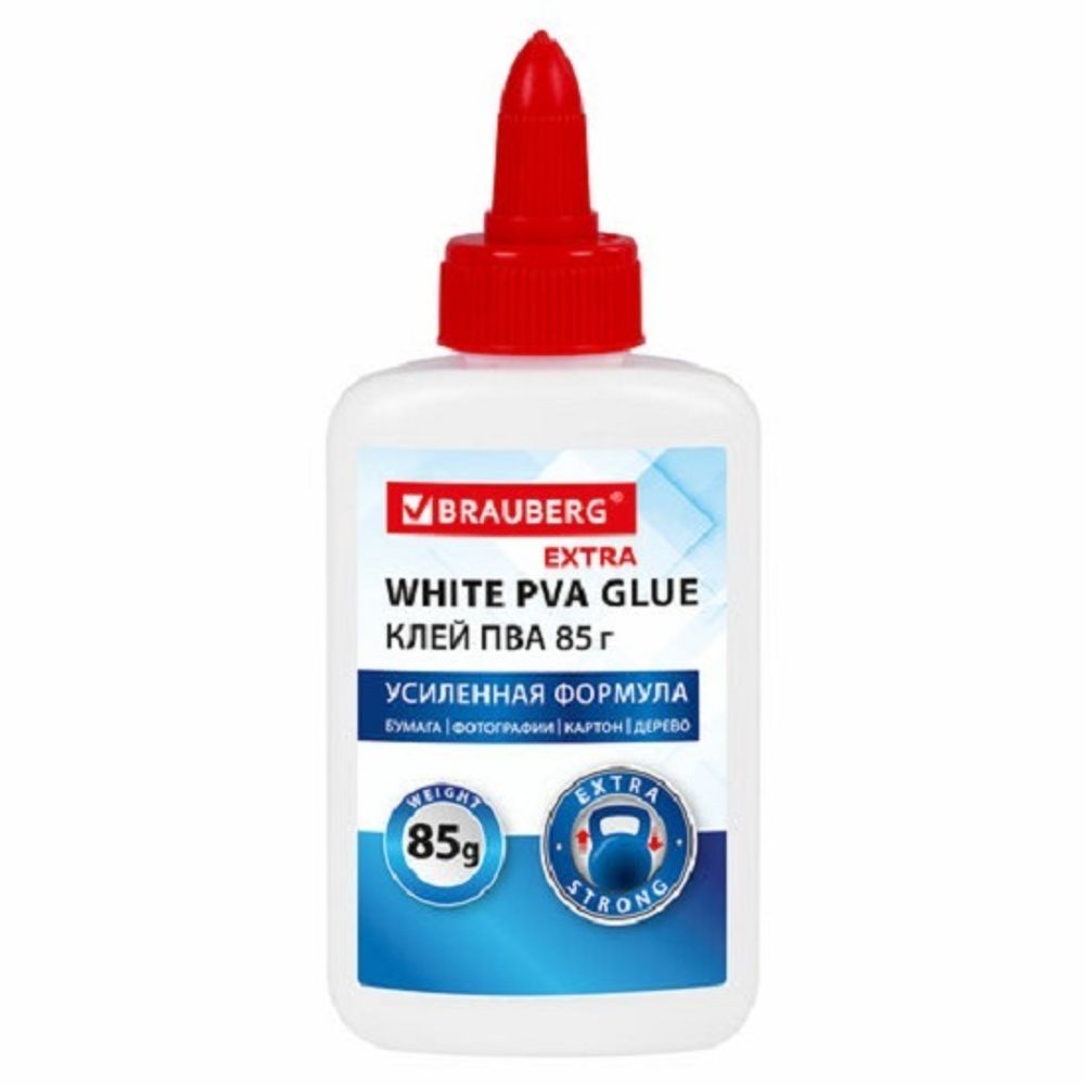 Клей ПВА 85г. Brauberg Extra, с дозатором, усиленный