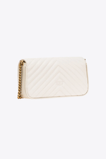 MINI LOVE BAG CLICK BAGUETTE CHEVRON – white-antique gold