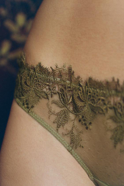 ZARA ТРУСЫ С КРУЖЕВОМ В ГОРОШЕК, ЗЕЛЕНЫЙ