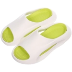 Шлепанцы мужские «PRIME», цвет белый, зеленая стелька, р-р 44-45