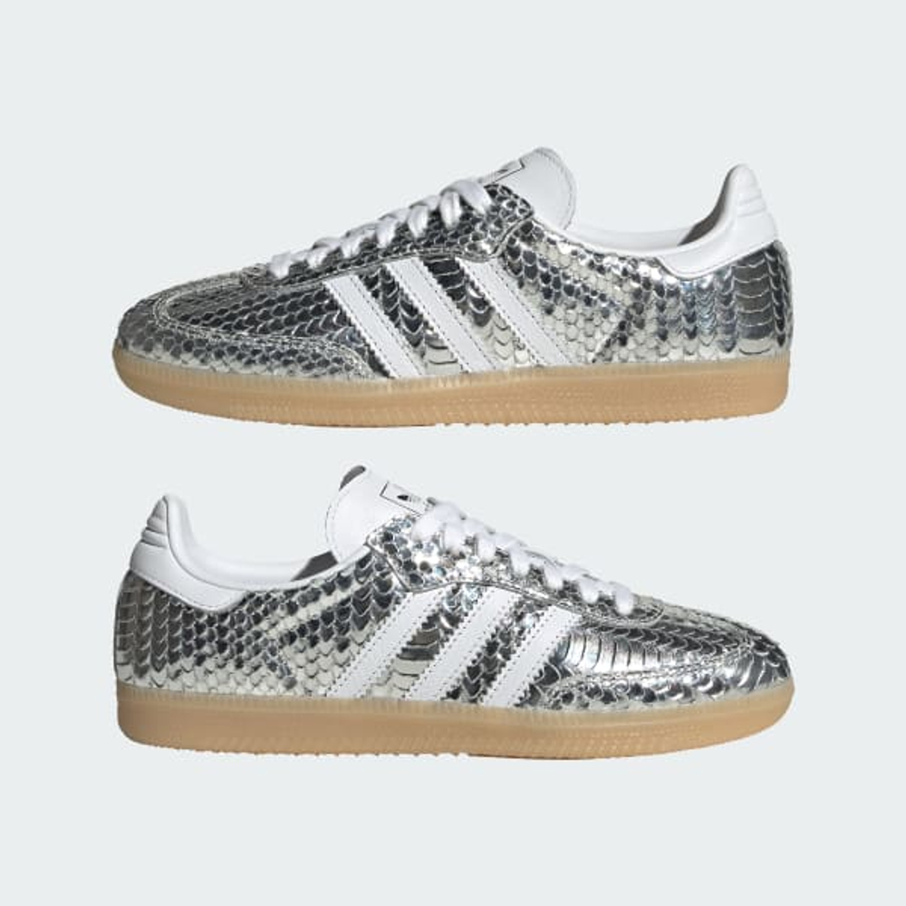 ADIDAS Кроссовки Samba с змеиным принтом, серебристый