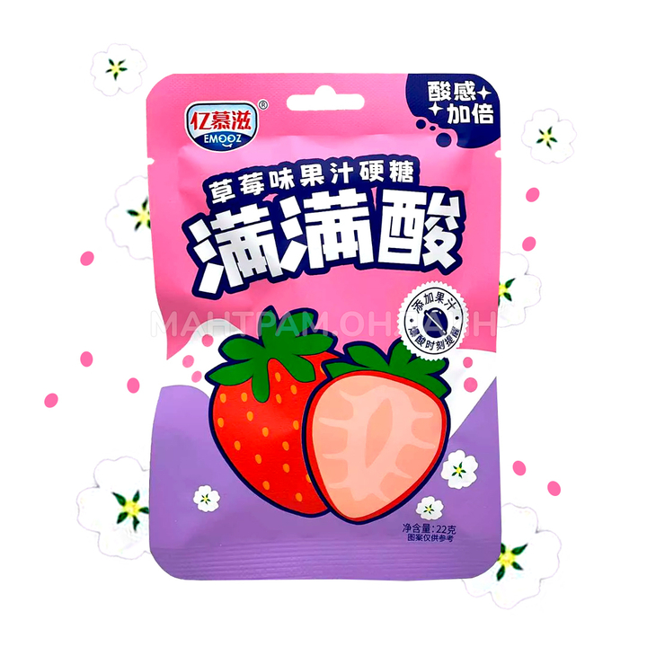 Конфеты кислые Emooz вкус клубники 22 г